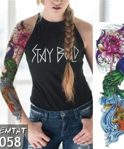 The American Store Large Arm Sleeve Tattoo Waterproof Temporary Tattoo Sticker Skull Angel Rose Lotus Men Full Flower Tatoo Body Art Tattoo Girl Halloween Temporary Tekashi69 Tattoos