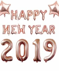 The American Store New Year Collection Lincaier 2019 Happy New Year Gold Foil Balloons Eve Party Decor 2018 Merry Christmas Decorations For Home Ornaments Santa Claus