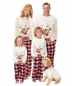 The American Store M-3XL 6M-9Y 2018 Family Christmas Pajamas XMAS Deer Print Adult Women Kids Family Matching Clothes Christmas Pajamas Family Set Christmas Family Collection