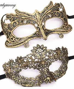 Party Sunny Masquerade Gold Purple Blue Lace Mask Halloween Cutout Prom Party Mask Accessories Sexy Eye Face Mask Venetian Masks Party Favor