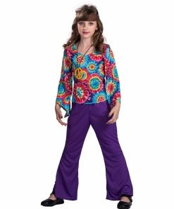 Online American Store Men 70s Retro Hippie Peace And Love Cosplay Adult Halloween Costume Kids Carnival Party Women Family Group Fancy Dress Couples