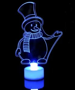 The American Store Christmas Ornaments Merry Christmas Acrylic LED Light Christmas Tree Ornaments Pendant Christmas Santa Claus Snowman Light Xmas 2019 Navidad Decor