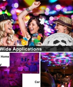 The American Store Mini RGB 3W Crystal Magic Ball Led Stage Lamp DJ KTV Disco Laser Light Party Lights Sound IR Remote Control Christmas Projector Laser Christmas Lights