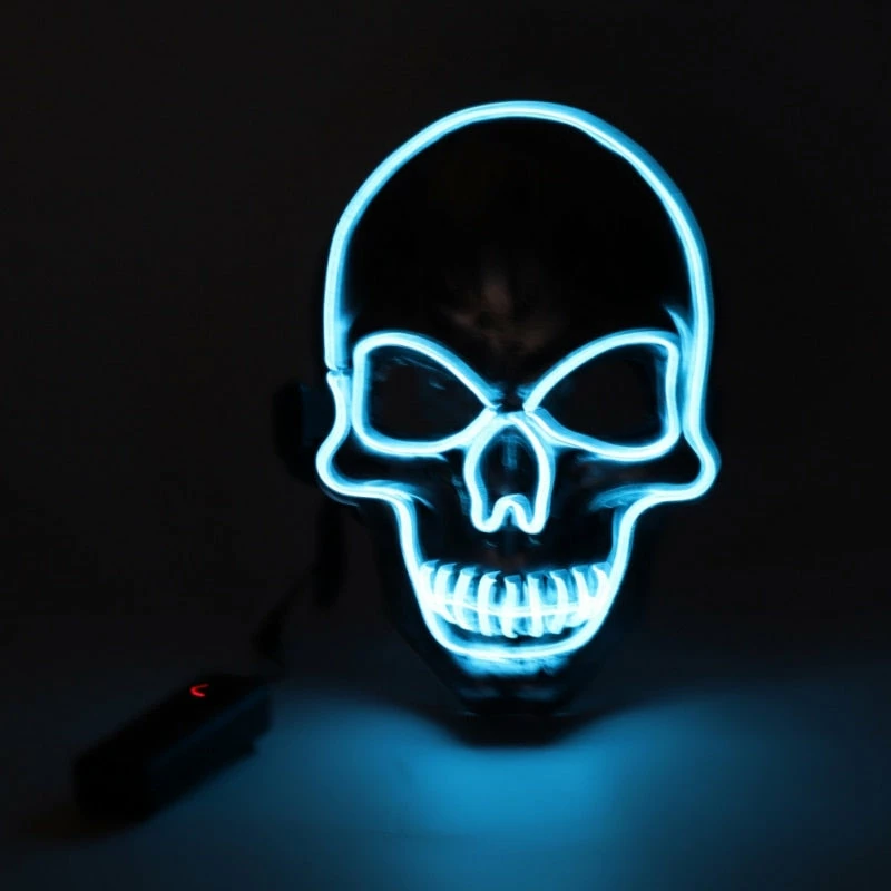 KKi Comfortable Life Store Halloween Mask Neon Mask LED Light Up Party Glowing EL Wire Woven Skull Shape Halloween Light Up Mask Carnival Masquerade Cosplay Costume Props 3 KKi Comfortable Life Store Halloween Mask Neon Mask LED Light Up Party Glowing EL Wire Woven Skull Shape Halloween Light Up Mask Carnival Masquerade Cosplay Costume Props