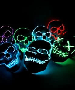 KKi Comfortable Life Store Halloween Mask Neon Mask LED Light Up Party Glowing EL Wire Woven Skull Shape Halloween Light Up Mask Carnival Masquerade Cosplay Costume Props 13 KKi Comfortable Life Store Halloween Mask Neon Mask LED Light Up Party Glowing EL Wire Woven Skull Shape Halloween Light Up Mask Carnival Masquerade Cosplay Costume Props