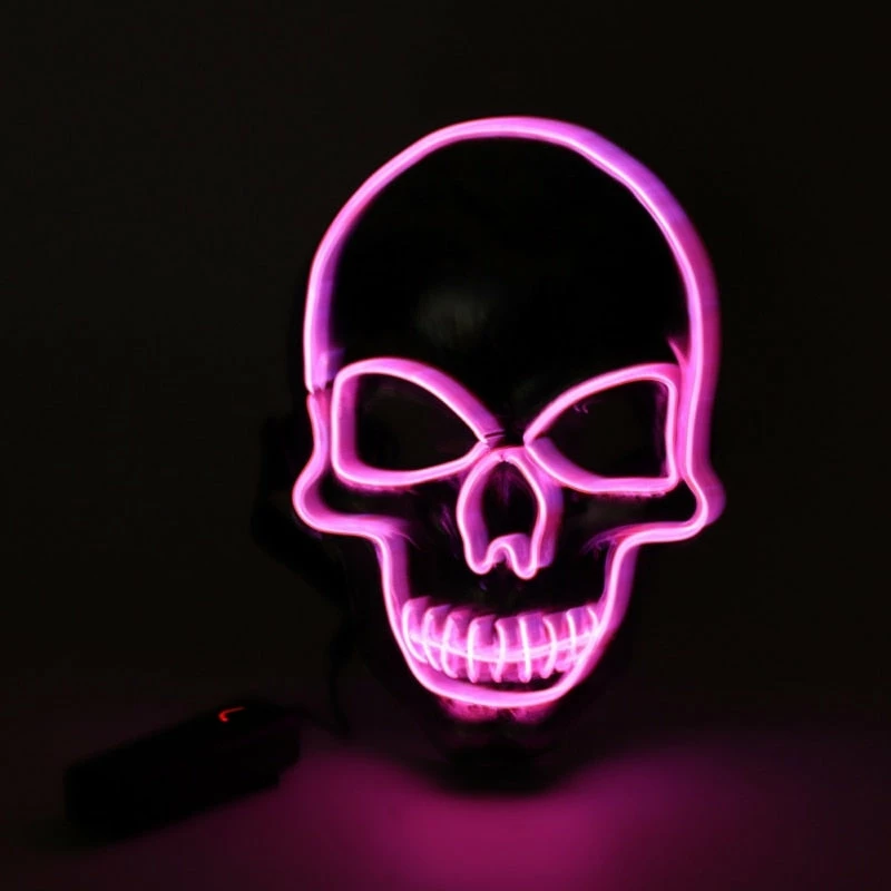 KKi Comfortable Life Store Halloween Mask Neon Mask LED Light Up Party Glowing EL Wire Woven Skull Shape Halloween Light Up Mask Carnival Masquerade Cosplay Costume Props 4 KKi Comfortable Life Store Halloween Mask Neon Mask LED Light Up Party Glowing EL Wire Woven Skull Shape Halloween Light Up Mask Carnival Masquerade Cosplay Costume Props