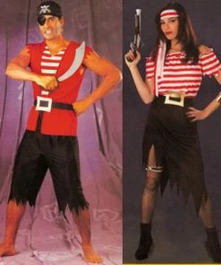Prettyworks New Arrival!! Men And Women Caribbean Pirate Costume Couple Party Set For Christmas Uniform Halloween Carnival Fantasia Cosplay