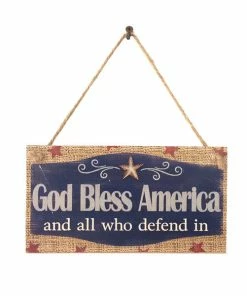 The American Store Patriotic Theme Party Supplies New Creative American 4th Of July Independence Day Wooden Plaque Sign God Bless USA Wall Hanging Wood Decoration