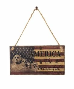 The American Store Patriotic Theme Party Supplies New Creative American 4th Of July Independence Day Wooden Plaque Sign God Bless USA Wall Hanging Wood Decoration