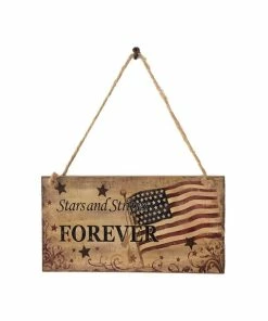 The American Store Patriotic Theme Party Supplies New Creative American 4th Of July Independence Day Wooden Plaque Sign God Bless USA Wall Hanging Wood Decoration