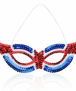 Onlineamericanstore Patriotic Theme Party Supplies New Halloween Mask Sequin Eye Mask July 4th Patriotic Party Eye Mask Carnival For Hen Night Wedding Fancy Dress Party Decoration
