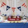 The American Store New Home Party Hanging Dec Patriotic Pennant Banner Burlap Flag Bunting Banner For 4th Of July Independence Day Decoration1 Set Kids Clothing