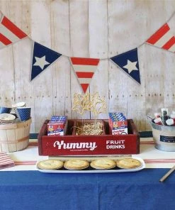 The American Store New Home Party Hanging Dec Patriotic Pennant Banner Burlap Flag Bunting Banner For 4th Of July Independence Day Decoration1 Set Kids Clothing