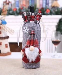 Shop4436019 Store Christmas Decorations New Merry Christmas Santa Wine Bottle Bag Cover Xmas Dinner Party Tables Decor Merry Christmas Decoration Wine Bottle Bag