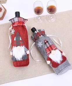 Shop4436019 Store Christmas Decorations New Merry Christmas Santa Wine Bottle Bag Cover Xmas Dinner Party Tables Decor Merry Christmas Decoration Wine Bottle Bag