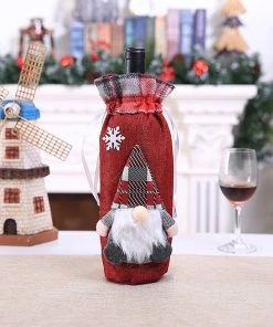 Shop4436019 Store Christmas Decorations New Merry Christmas Santa Wine Bottle Bag Cover Xmas Dinner Party Tables Decor Merry Christmas Decoration Wine Bottle Bag