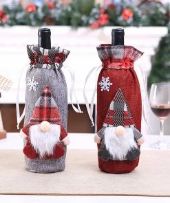 Shop4436019 Store Christmas Decorations New Merry Christmas Santa Wine Bottle Bag Cover Xmas Dinner Party Tables Decor Merry Christmas Decoration Wine Bottle Bag