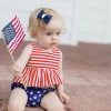 Onlineamericanstore Newborn Toddler Baby Toddler Girl Clothes Simple Match For Children 4th Of July Striped Stars Tops Vest Shorts Outfit BabyCloth Kids Clothing