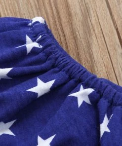 Onlineamericanstore Newborn Toddler Baby Toddler Girl Clothes Simple Match For Children 4th Of July Striped Stars Tops Vest Shorts Outfit BabyCloth Kids Clothing