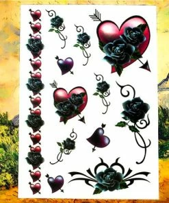 The American Store Halloween Temporary Tekashi69 Tattoos Nu-TATY Sexy Red Lips Temporary Tattoo Body Art Flash Tattoo Stickers 17*10cm Waterproof Fake Tatoo Car Styling Wall Sticker