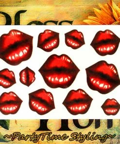 The American Store Halloween Temporary Tekashi69 Tattoos Nu-TATY Sexy Red Lips Temporary Tattoo Body Art Flash Tattoo Stickers 17*10cm Waterproof Fake Tatoo Car Styling Wall Sticker