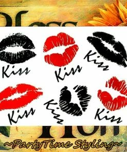 The American Store Halloween Temporary Tekashi69 Tattoos Nu-TATY Sexy Red Lips Temporary Tattoo Body Art Flash Tattoo Stickers 17*10cm Waterproof Fake Tatoo Car Styling Wall Sticker