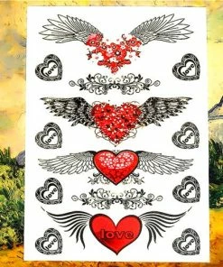 The American Store Halloween Temporary Tekashi69 Tattoos Nu-TATY Sexy Red Lips Temporary Tattoo Body Art Flash Tattoo Stickers 17*10cm Waterproof Fake Tatoo Car Styling Wall Sticker