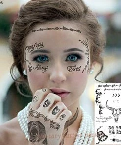 The American Store Halloween Temporary Tekashi69 Tattoos Nu-TATY New Hot Post Malone Face Tattoo Sticker Halloween Face Sticker Waterproof Tattoo Sticker Tool