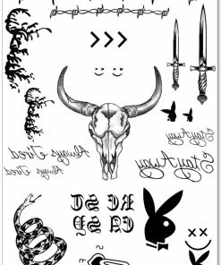 The American Store Halloween Temporary Tekashi69 Tattoos Nu-TATY New Hot Post Malone Face Tattoo Sticker Halloween Face Sticker Waterproof Tattoo Sticker Tool