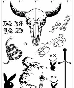 The American Store Halloween Temporary Tekashi69 Tattoos Nu-TATY New Hot Post Malone Face Tattoo Sticker Halloween Face Sticker Waterproof Tattoo Sticker Tool