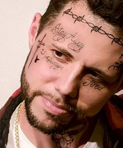 The American Store Halloween Temporary Tekashi69 Tattoos Nu-TATY New Hot Post Malone Face Tattoo Sticker Halloween Face Sticker Waterproof Tattoo Sticker Tool