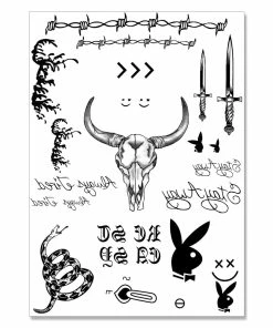 The American Store Halloween Temporary Tekashi69 Tattoos Nu-TATY New Hot Post Malone Face Tattoo Sticker Halloween Face Sticker Waterproof Tattoo Sticker Tool