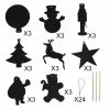 The American Store 24pcs Magic Color Scratch Christmas Ornaments Cute Paper Pendants Xmas Tree Decoration Kids Party Supplies