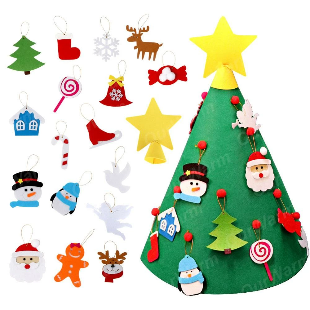 Ourwarm Official Store DIY Felt Toddler Christmas Tree New Year Kids Gifts Toys Artificial Tree Xmas Home Decoration Hanging Ornaments 3 Ourwarm Official Store DIY Felt Toddler Christmas Tree New Year Kids Gifts Toys Artificial Tree Xmas Home Decoration Hanging Ornaments