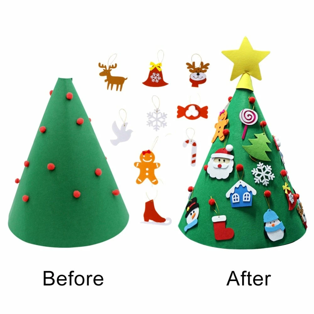 Ourwarm Official Store DIY Felt Toddler Christmas Tree New Year Kids Gifts Toys Artificial Tree Xmas Home Decoration Hanging Ornaments 8 Ourwarm Official Store DIY Felt Toddler Christmas Tree New Year Kids Gifts Toys Artificial Tree Xmas Home Decoration Hanging Ornaments