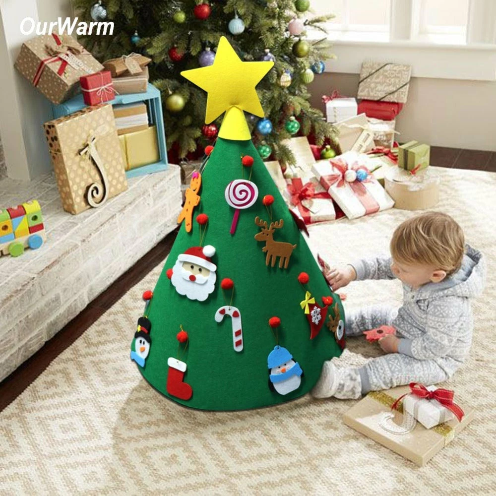 Ourwarm Official Store DIY Felt Toddler Christmas Tree New Year Kids Gifts Toys Artificial Tree Xmas Home Decoration Hanging Ornaments 4 Ourwarm Official Store DIY Felt Toddler Christmas Tree New Year Kids Gifts Toys Artificial Tree Xmas Home Decoration Hanging Ornaments