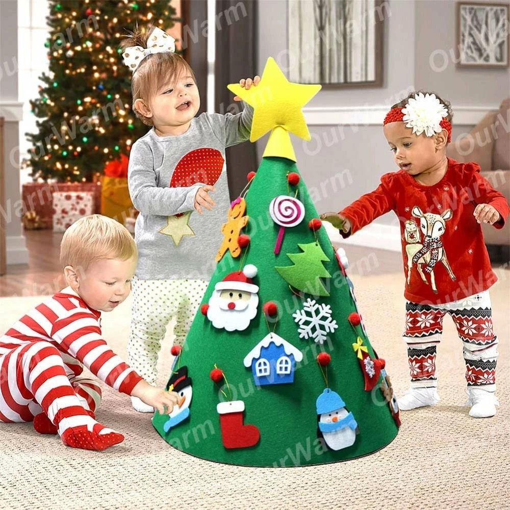 Ourwarm Official Store DIY Felt Toddler Christmas Tree New Year Kids Gifts Toys Artificial Tree Xmas Home Decoration Hanging Ornaments 5 Ourwarm Official Store DIY Felt Toddler Christmas Tree New Year Kids Gifts Toys Artificial Tree Xmas Home Decoration Hanging Ornaments