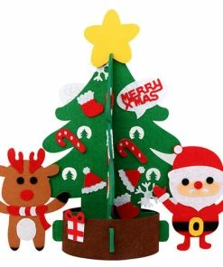 The American Store Christmas Decorations DIY Felt Christmas Tree New Year Gifts Kids Toys Artificial Tree Wall Hanging Ornaments Christmas Decoration For Home