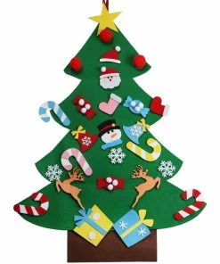 The American Store Christmas Decorations DIY Felt Christmas Tree New Year Gifts Kids Toys Artificial Tree Wall Hanging Ornaments Christmas Decoration For Home
