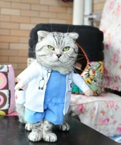 Gomaomi Official Store Pet Halloween Doctor Costume Dog Jeans Clothes Cat Funny Apperal Halloween Pets Accessories