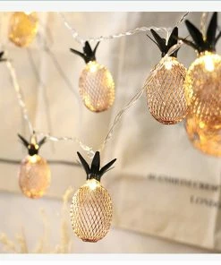 GLOBO MEJOR Store Pineapple LED Lamp String Christmas Decorations For Tree 1.5/3M Fruit Battery Box High Quality Wall Home Hanging Ornaments