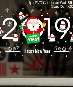 The American Store QIFU Christmas Tree Decorations Window Sticker Christmas Decoration For Home Xmas Decor Merry Christmas 2018 Happy New Year 2019
