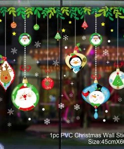 The American Store QIFU Christmas Tree Decorations Window Sticker Christmas Decoration For Home Xmas Decor Merry Christmas 2018 Happy New Year 2019