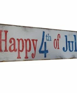 Onlineamericanstore Rustic Wooden Happy 4th Of July Sign Plaque Independence Day Collection Gift Home Decoration Patriotic Theme Party Supplies