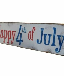 Onlineamericanstore Rustic Wooden Happy 4th Of July Sign Plaque Independence Day Collection Gift Home Decoration Patriotic Theme Party Supplies