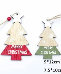 The American Store Santa Claus Deer New Year Natural Wood Christmas Tree Ornaments Pendant Hanging Gifts Xmas Decor For Home Party Decorations 2020 Christmas Ornaments