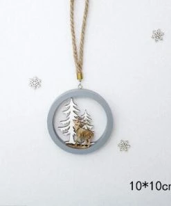 The American Store Santa Claus Deer New Year Natural Wood Christmas Tree Ornaments Pendant Hanging Gifts Xmas Decor For Home Party Decorations 2020 Christmas Ornaments