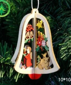 The American Store Santa Claus Deer New Year Natural Wood Christmas Tree Ornaments Pendant Hanging Gifts Xmas Decor For Home Party Decorations 2020 Christmas Ornaments