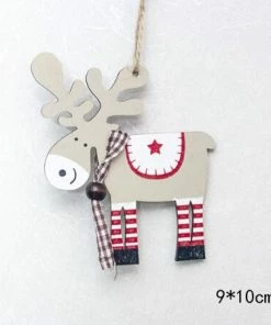 The American Store Santa Claus Deer New Year Natural Wood Christmas Tree Ornaments Pendant Hanging Gifts Xmas Decor For Home Party Decorations 2020 Christmas Ornaments