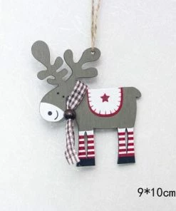 The American Store Santa Claus Deer New Year Natural Wood Christmas Tree Ornaments Pendant Hanging Gifts Xmas Decor For Home Party Decorations 2020 Christmas Ornaments